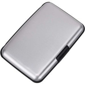 Men Women Silver Mini RFID Aluminum Wallet Credit Cards Holder Metal ID Case